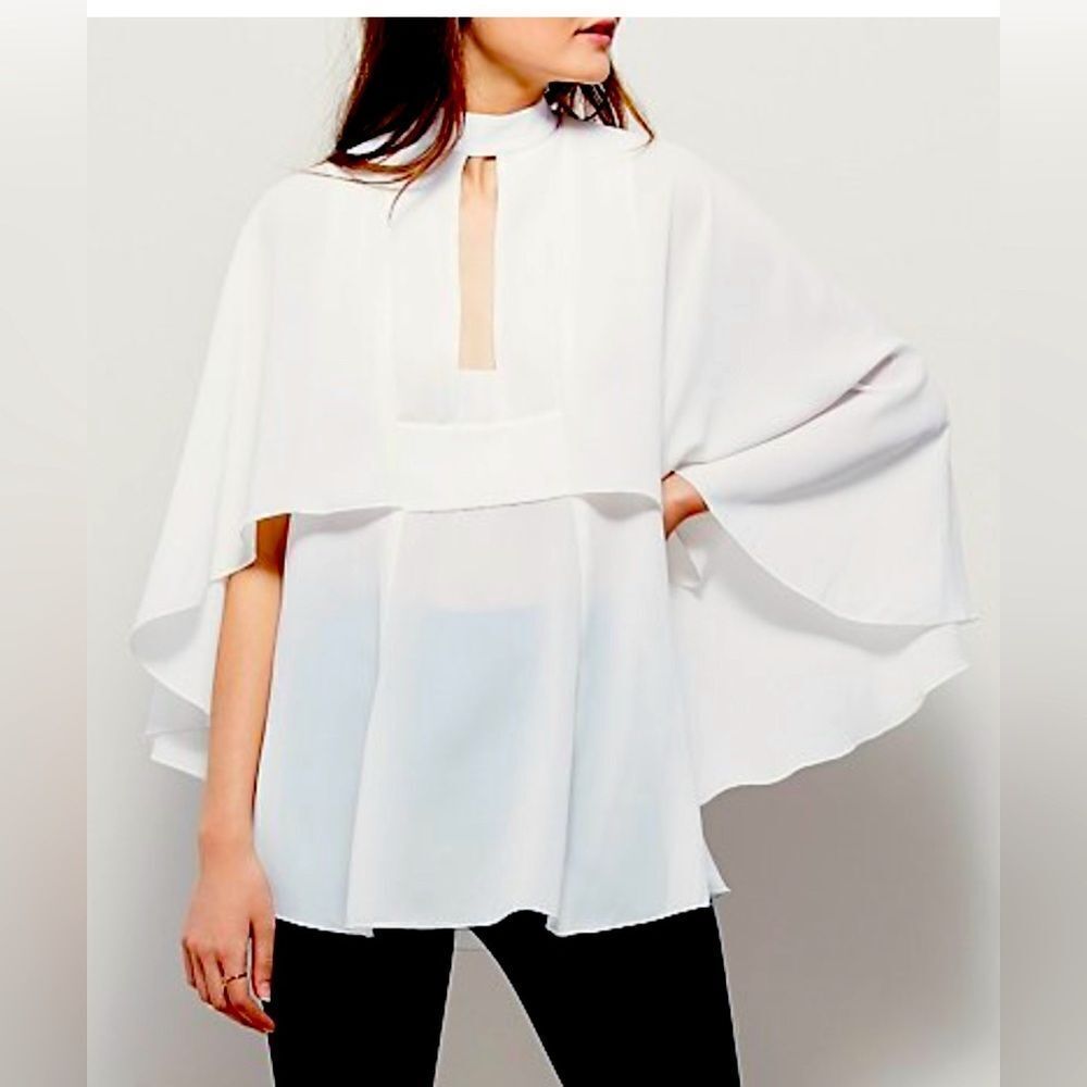 Free People Chiffon Cape Tunic Blouse